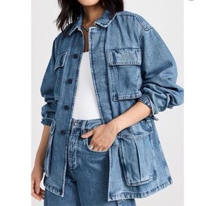 Favorite Daughter Carly Denim Utility Cargo Jacket